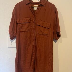 Women’s Rust Button Up Dress